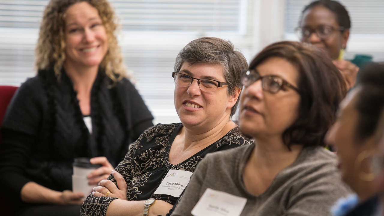 Members listen to an interesting session at a GEO peer learning cohort.